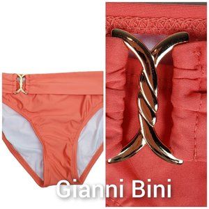 Gianni Bini Coral w/Gold Accent Swim Bottom Medium